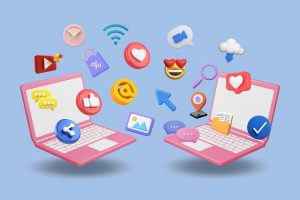social media, communication, laptops