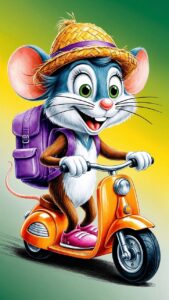 ai generated, mouse, electric scooter