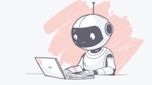ai generated, robot, laptop